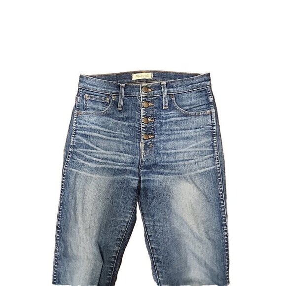 Madewell Jeans Womens 10" High-Rise Skinny Chewed Hem Button Fly 27 - Picture 2 of 11